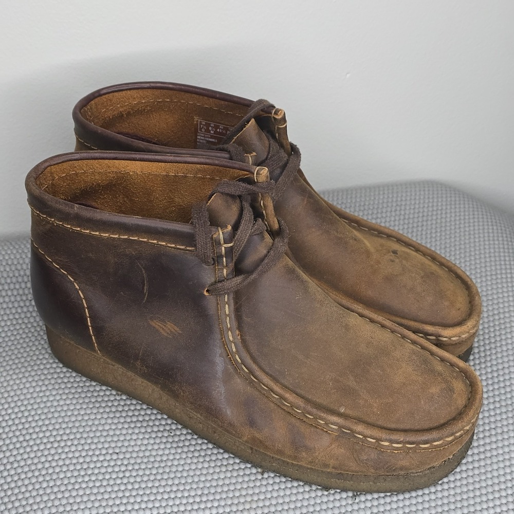 Clarks Wallabee Boot Mens Dark Brown Suede Lace Up Chukkas Boots Size 8.5‎